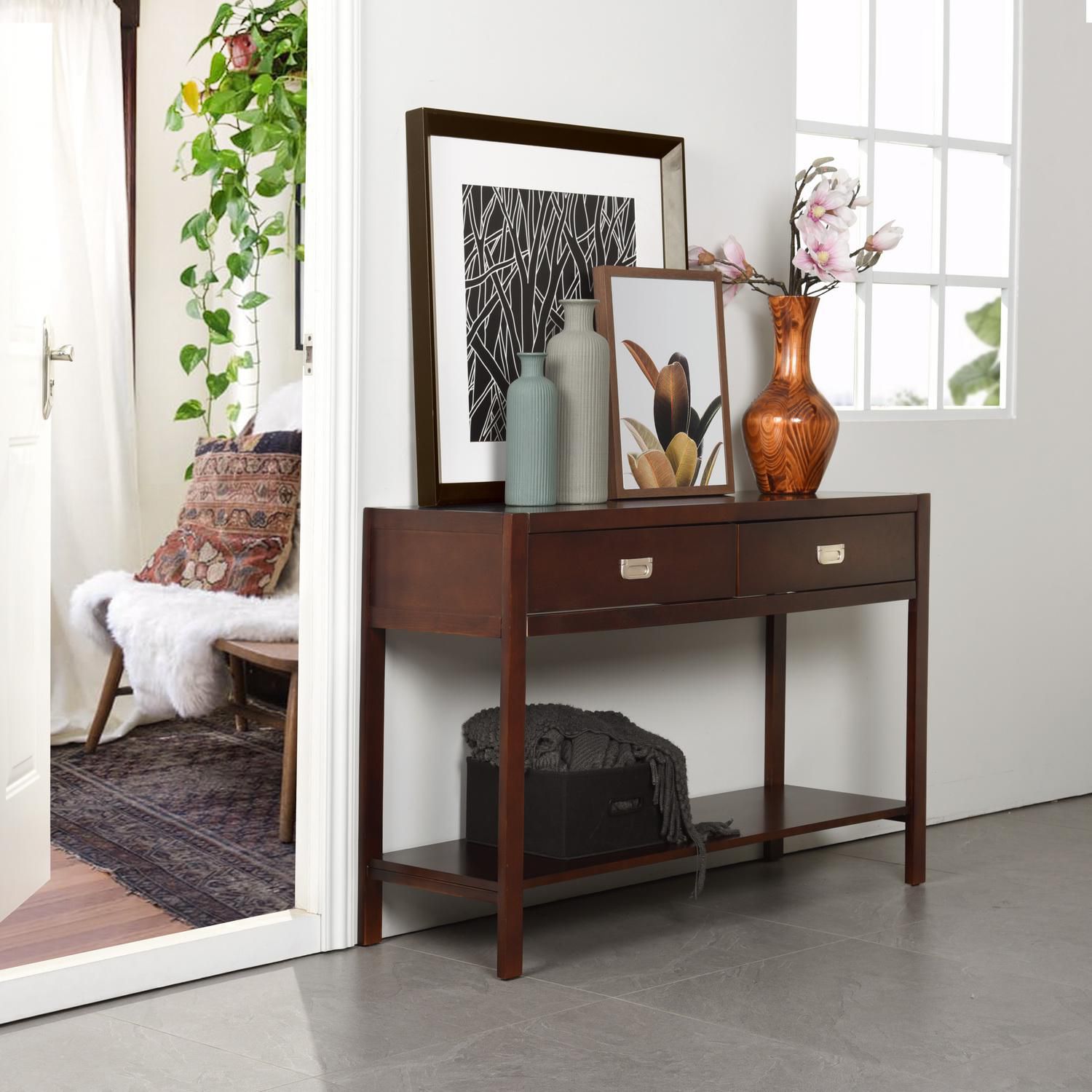 Narrow entryway console deals table