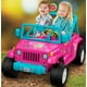 Jouet véhicule motorisé Jeep Wrangler Power Wheels à graphismes Barbie en rose et bleu – image 2 sur 9