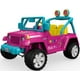 Jouet véhicule motorisé Jeep Wrangler Power Wheels à graphismes Barbie en rose et bleu – image 5 sur 9