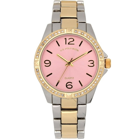 U.S. Polo Assn. Women's Two-Tone Analog Watch with Pink Dial