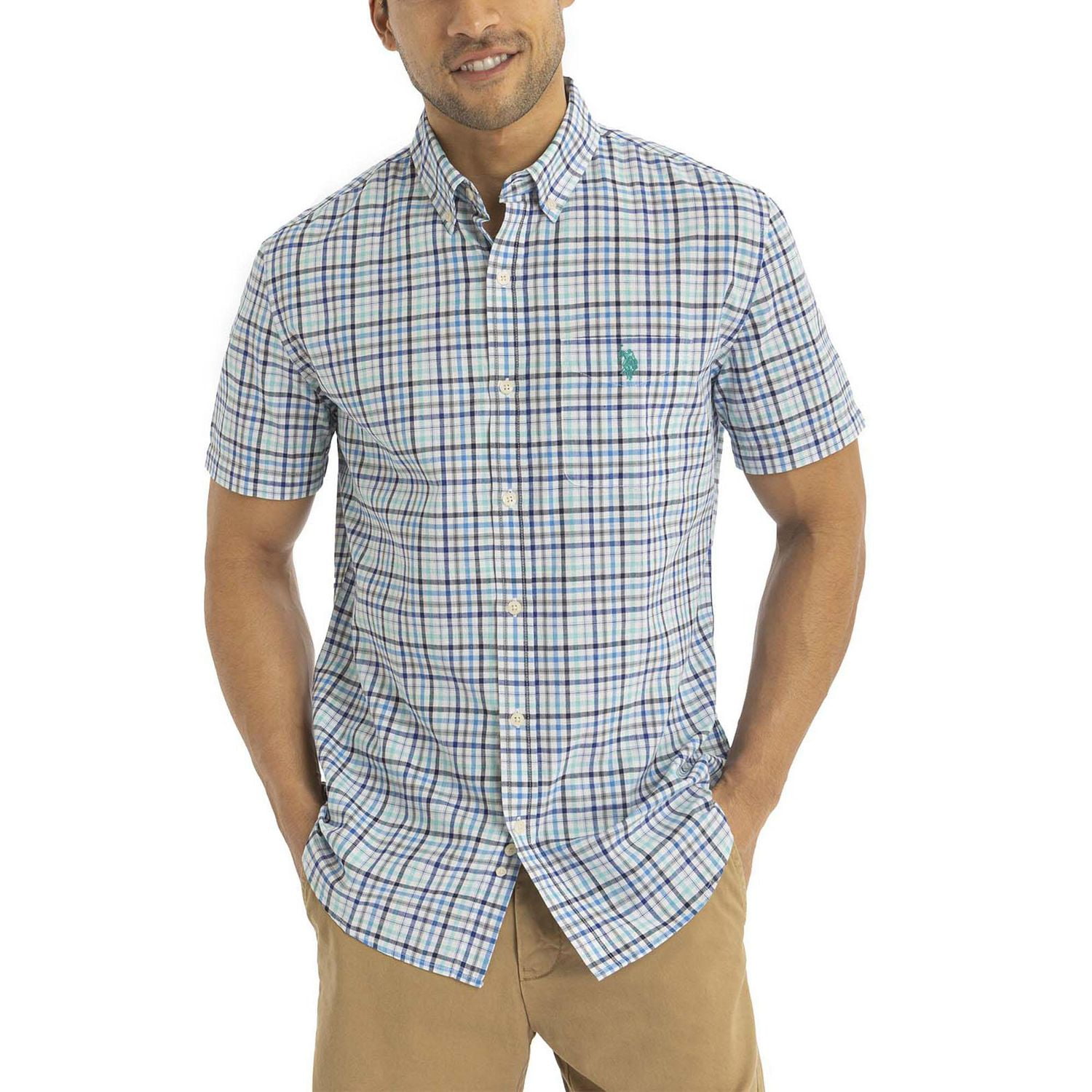 U.S. Polo Men's Woven Short Sleeve Shirt