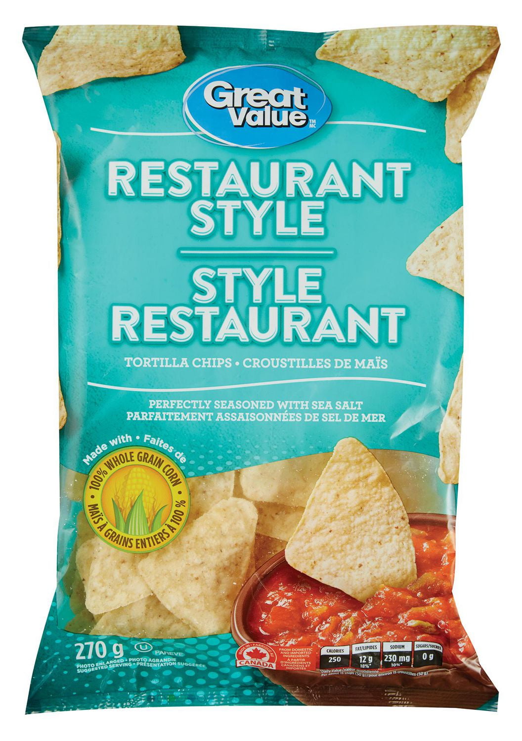 Great Value Restaurant Style Tortilla Chips Walmart Canada