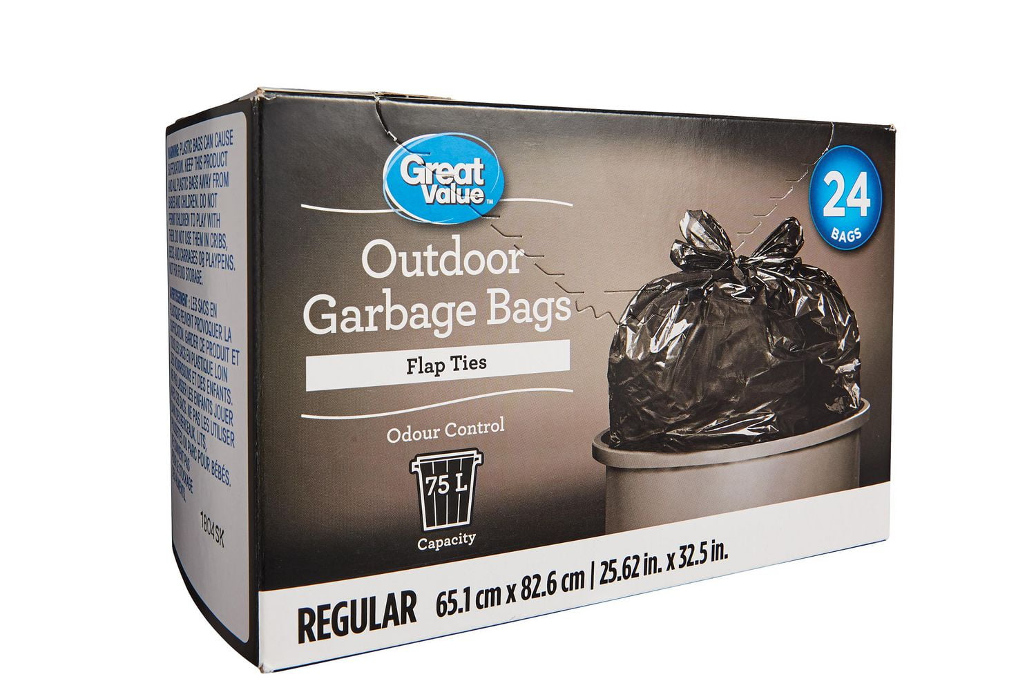 Great Value Outdoor Garbage Bags with Flap Ties