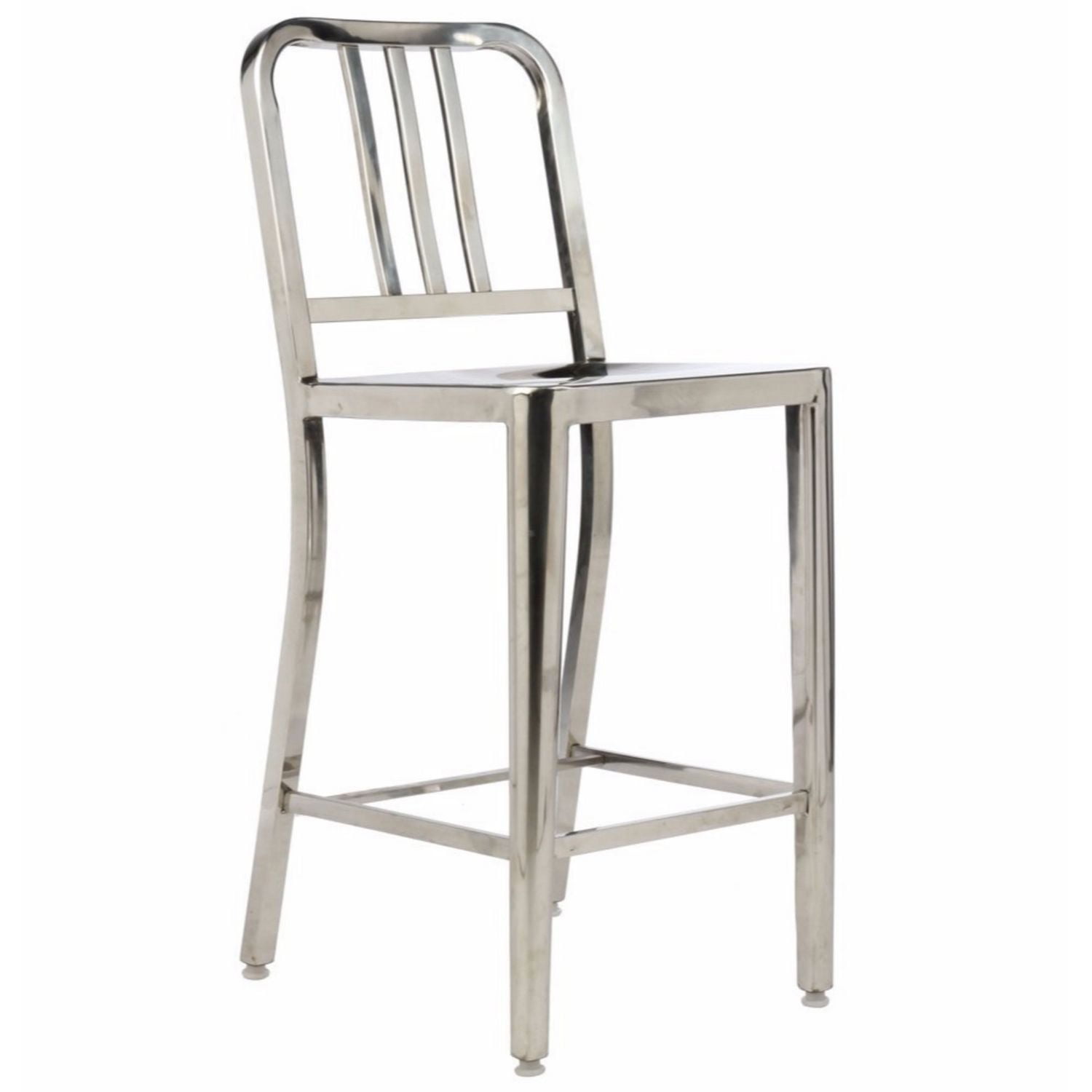 Nicer Furniture Stainless Steel Modern Counter Stool with Polished Finish-Metal Stool | Walmart 