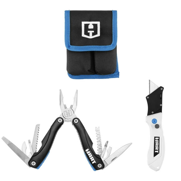 HART 2 Piece Utility Knife and Multi Tool Combo, Limited Lifetime Warranty