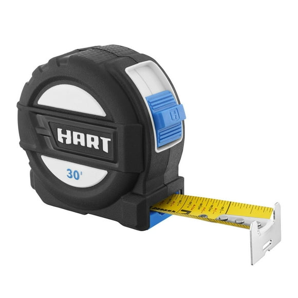 HART 30-Foot Soft Grip Compact Tape Measure, Oversized Hook, Limited Lifetime Warranty