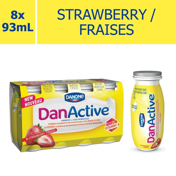Danone DanActive Fraises 1.5% M.G. Yogourt probiotique à boire