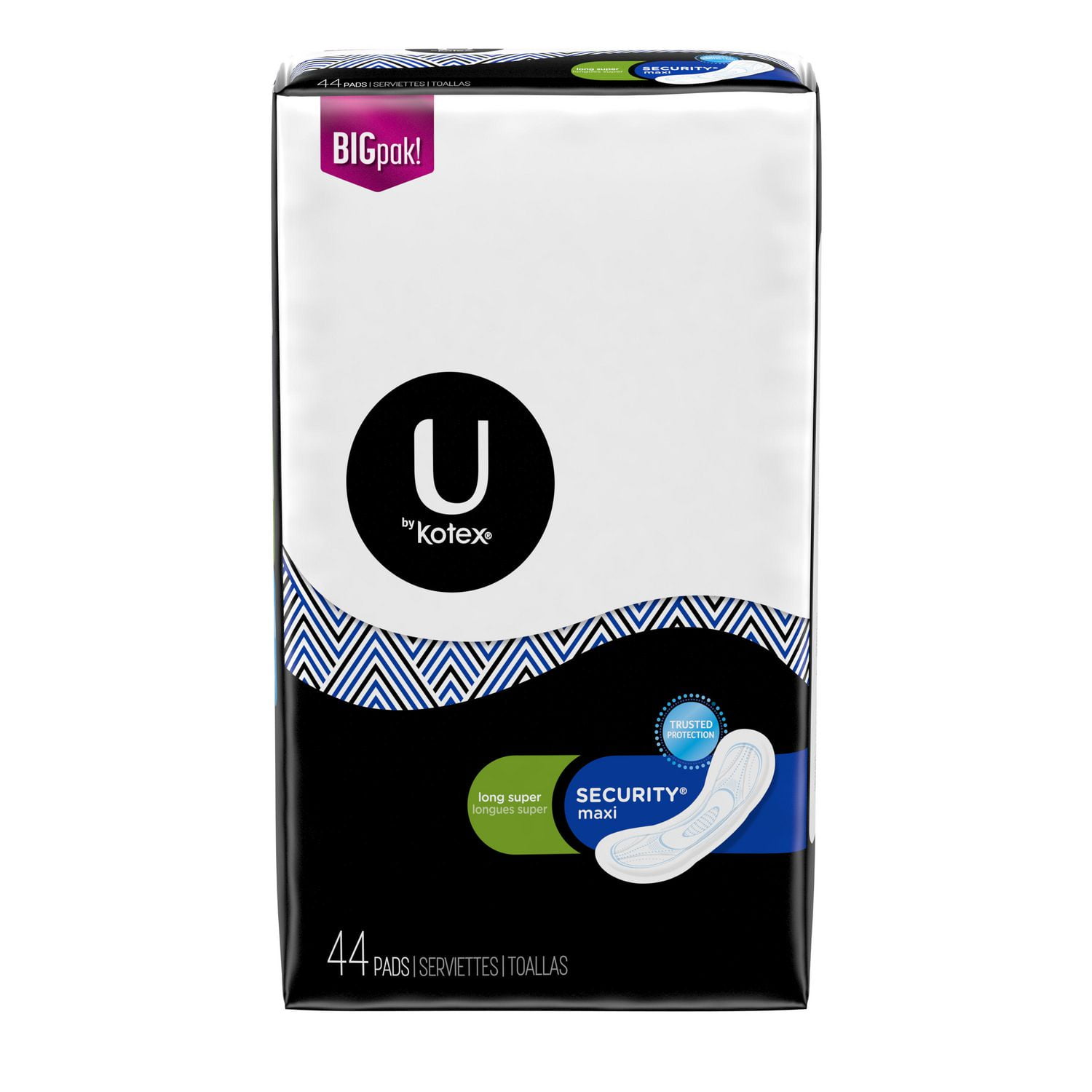 U By Kotex Security Maxi Pads Long Super Fragrance Free Walmart Canada