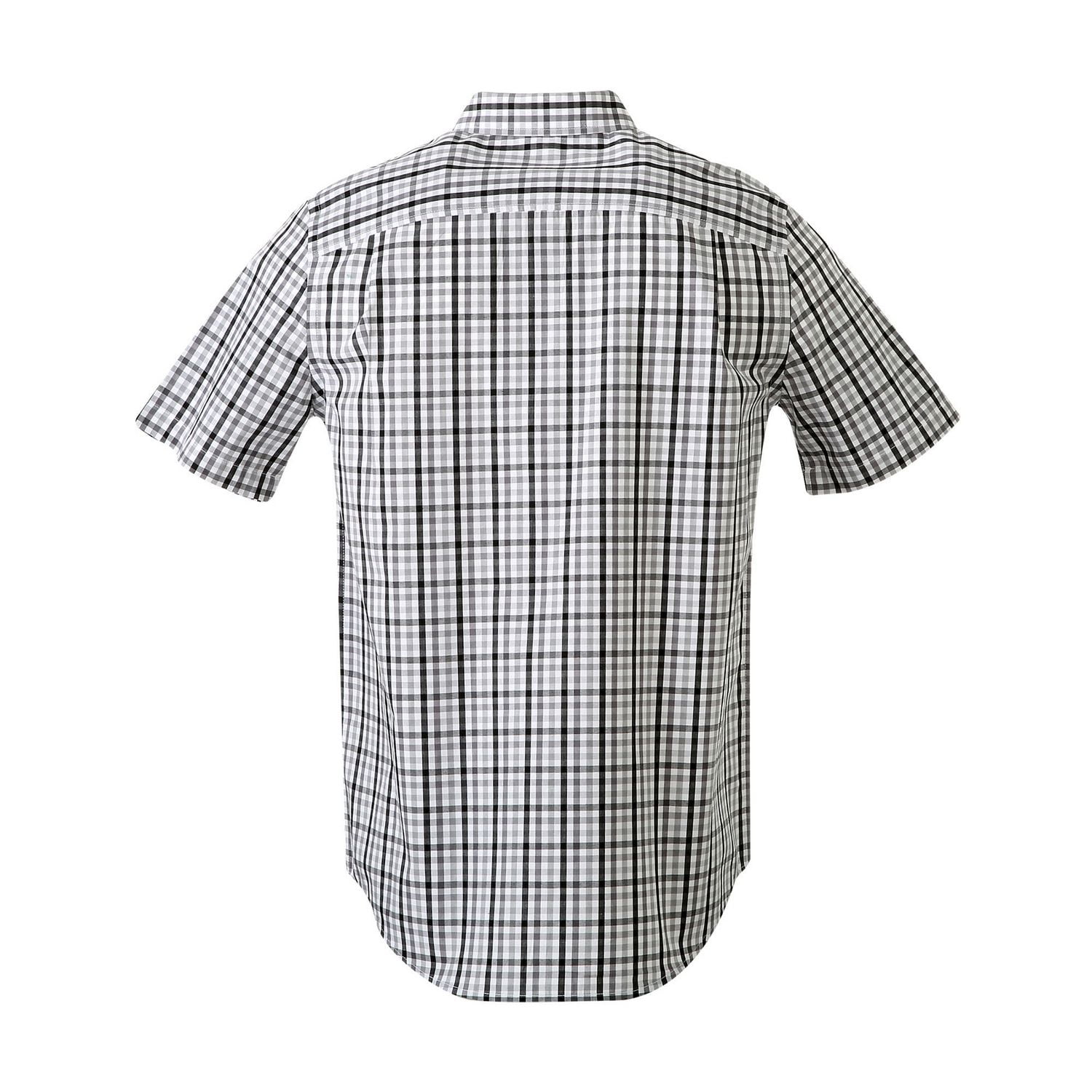 Chemise tissée boutonnée George pour hommes à manches courtes