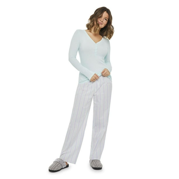 Women's Henley Pajamas 2Piece Set Walmart.ca