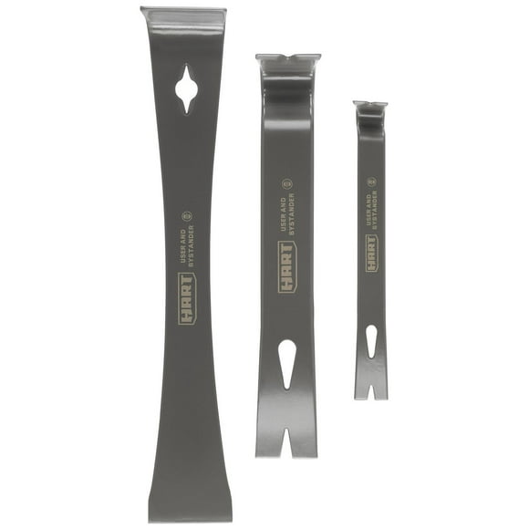 HART 3-Piece Pry Bar Set, Fully Forged Steel, Beveled Nail Pull, Limited Lifetime Warranty