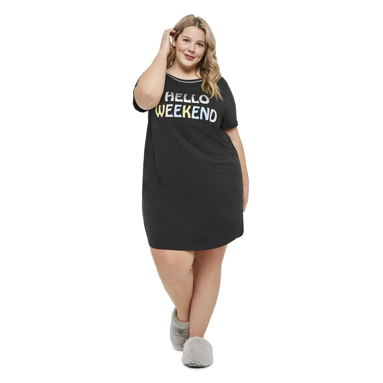 Chemise de nuit avec revers roulés George Plus pour femmes
