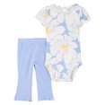 thumbnail image 1 of Carter's Child of Mine Baby Girls' Bodysuit Pant Set - Blue Yellow Flower, 1 of 3