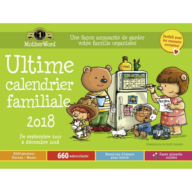 Grand calendrier familiale français ultime MotherWord