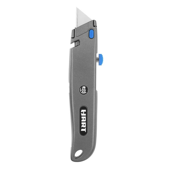 HART Retractable Utility Knife, 4-Blade Storage Handle, Limited Lifetime Warranty