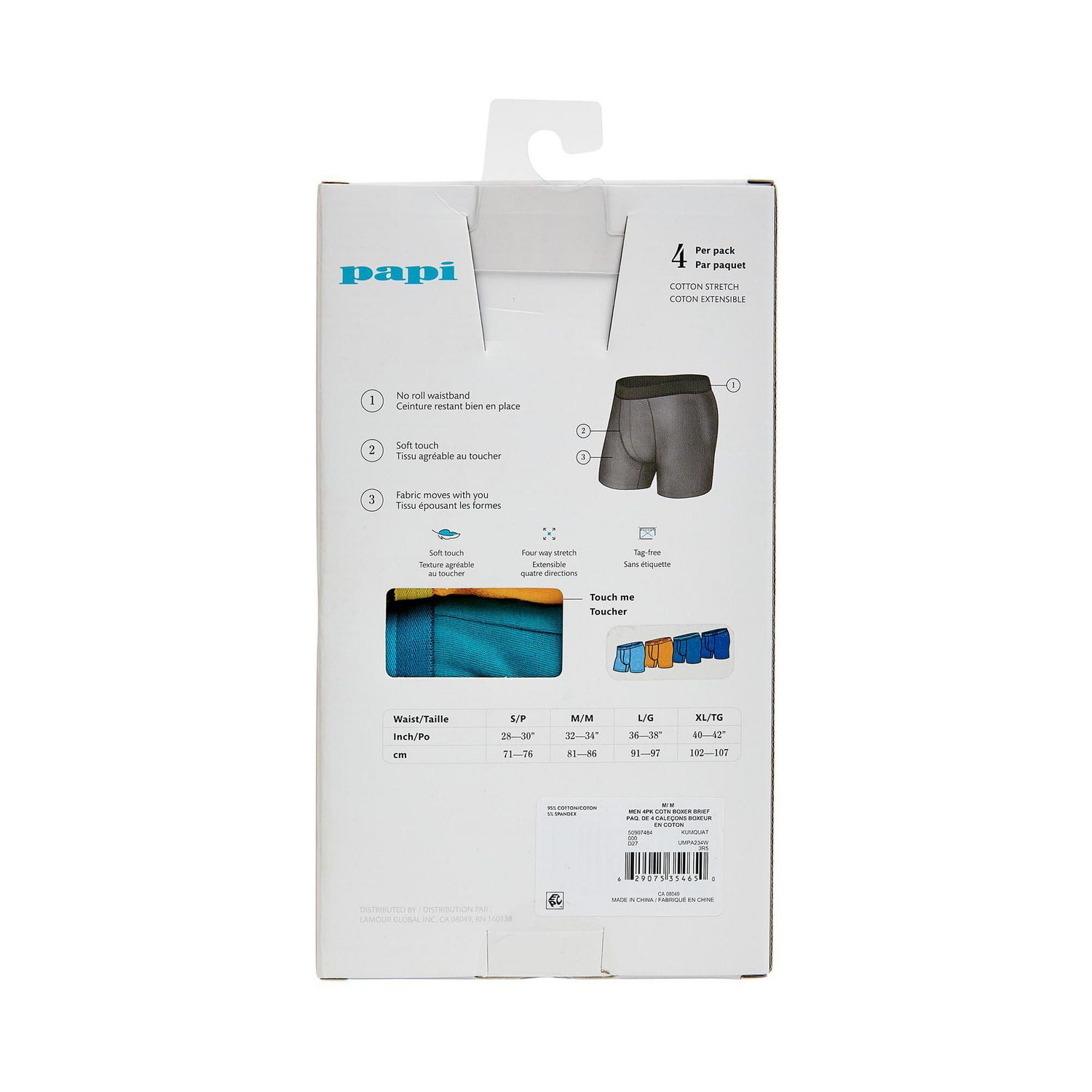 PAPI Boxers En Coton pour Hommes, Paquet de 4