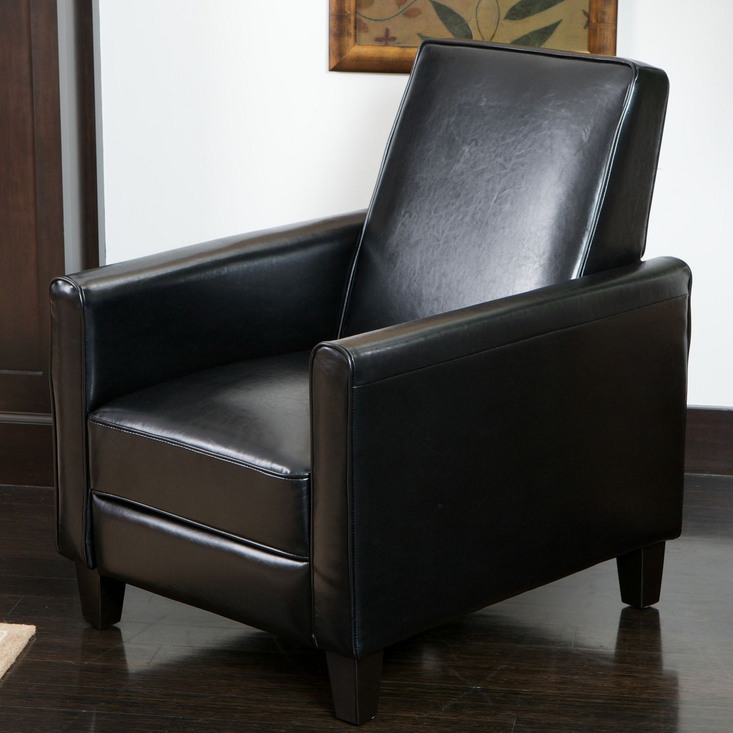 davis leather recliner club chair