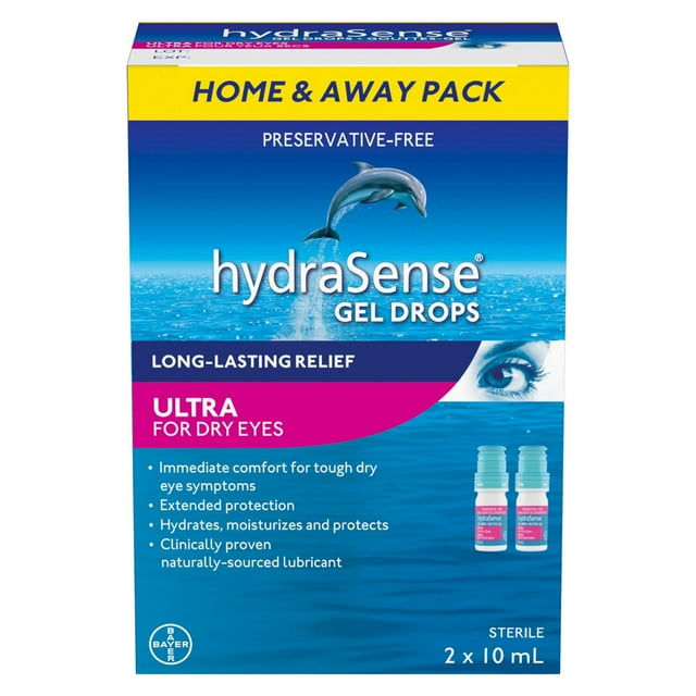 hydraSense Ultra Eye Drops for Dry Eyes - Preservative Free, Gel Drops for Immediate Comfort and Extended Protection, Naturally Sourced