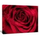 Tableau à toile imprimée florale Design Art Pétales de rose rouge avec gouttelettes de pluie – image 1 sur 2