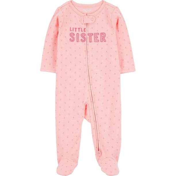 Carter's Child of Mine Baby Girls' Sleep N Play Floral Little Sister, Preemie - 6/9 Months