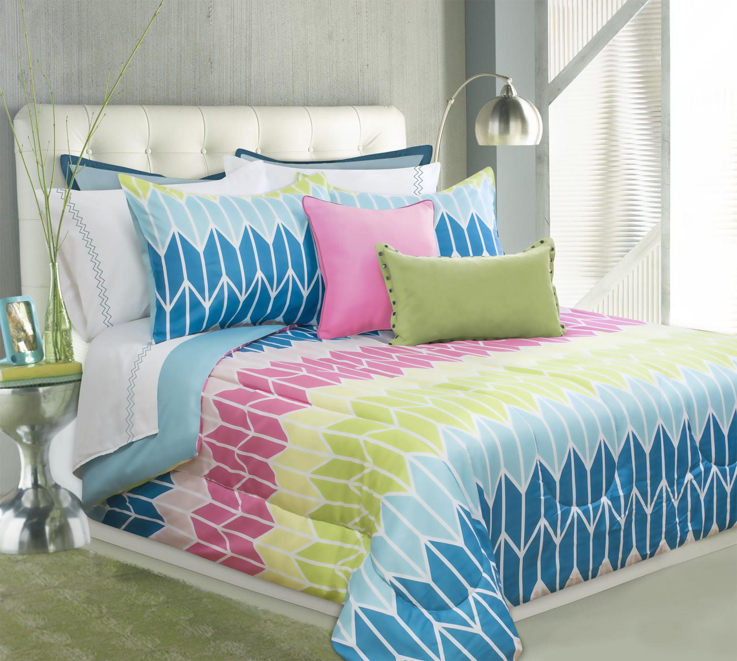 Safdie & Co. Home Deluxe Collection Blue 100 Polyester Comforter Set