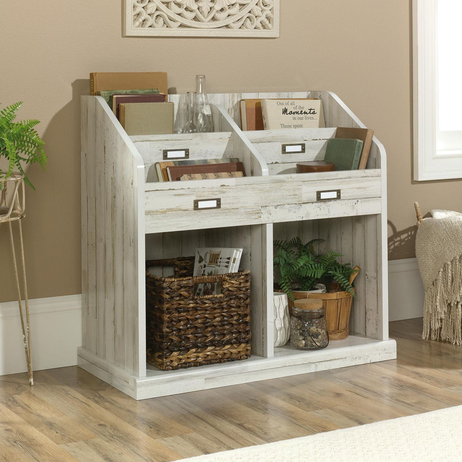 Sauder Barrister Lane Bookcase in White Plank