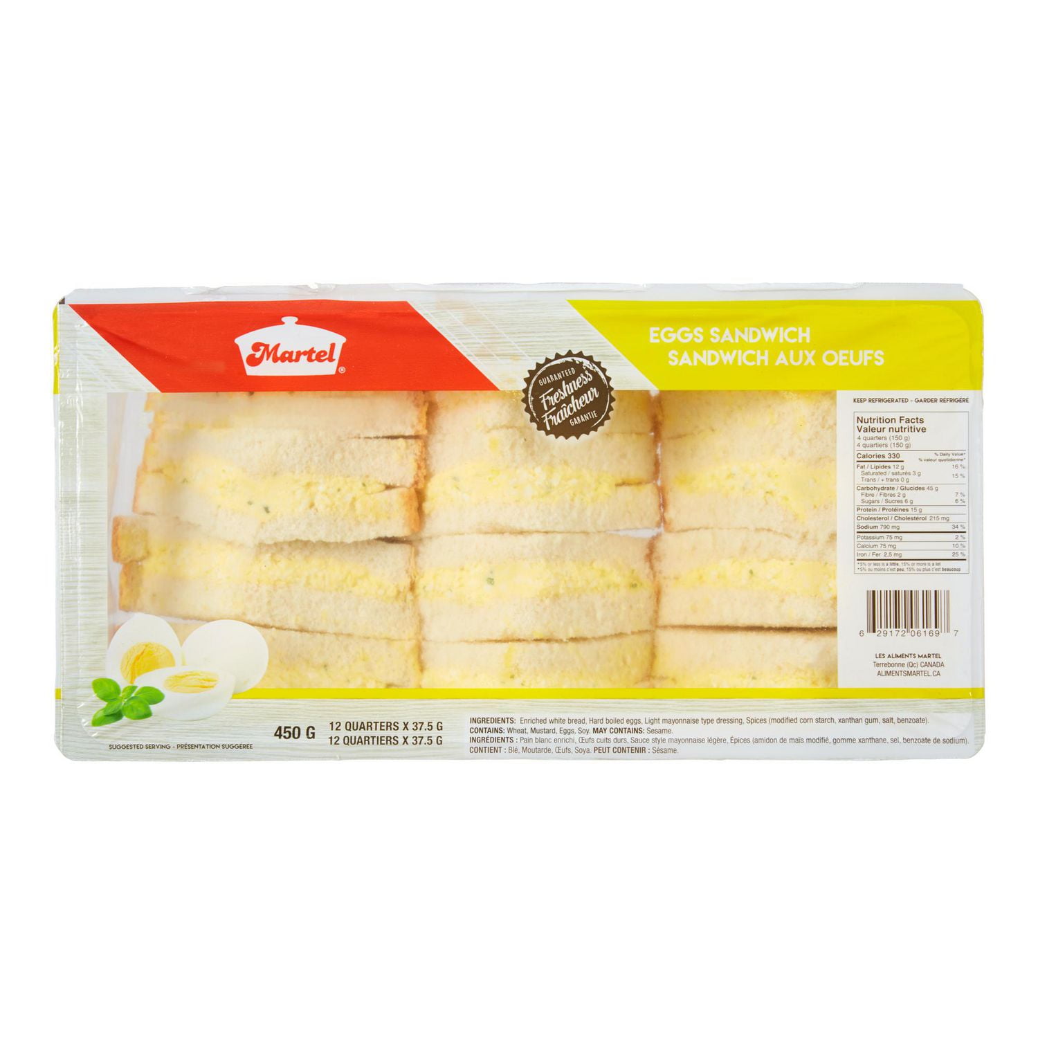 Martel Egg Salad Sandwich Tray