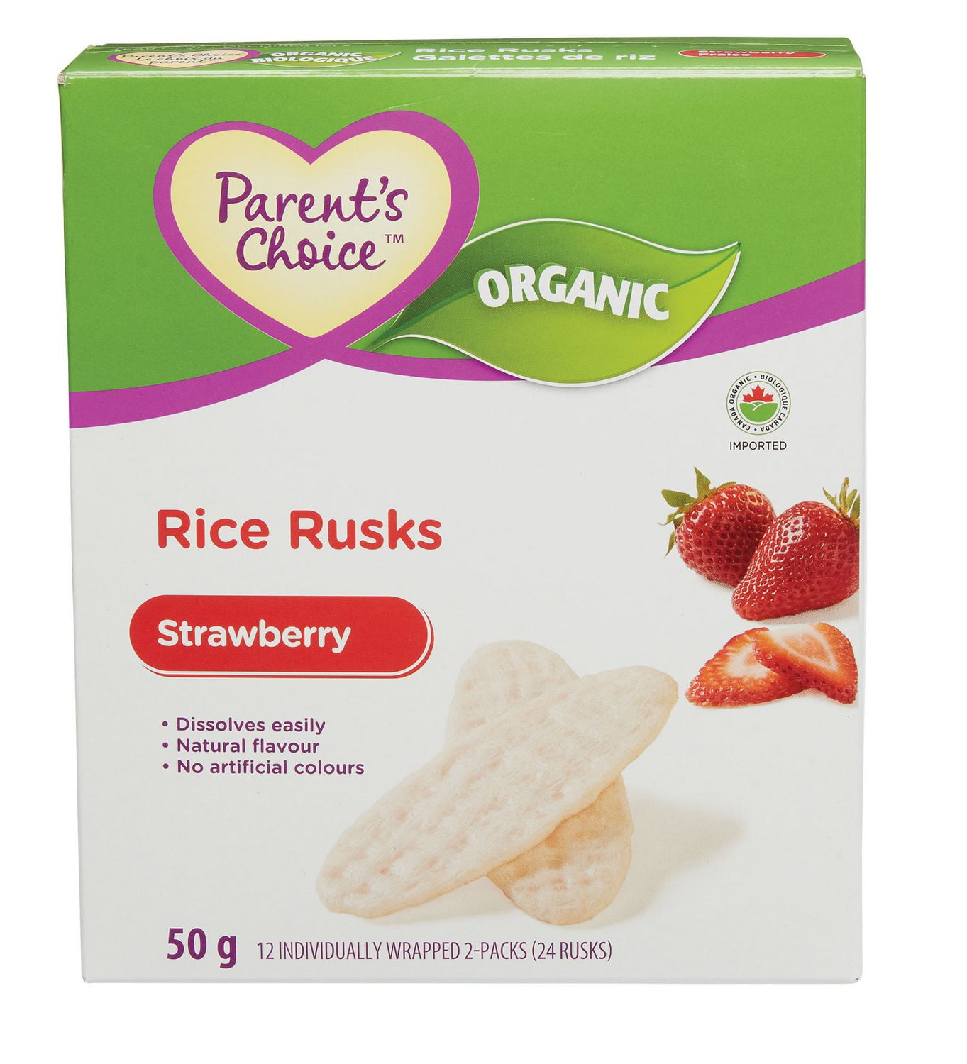 Parent's Choice Organic Strawberry Rice Rusks Walmart Canada