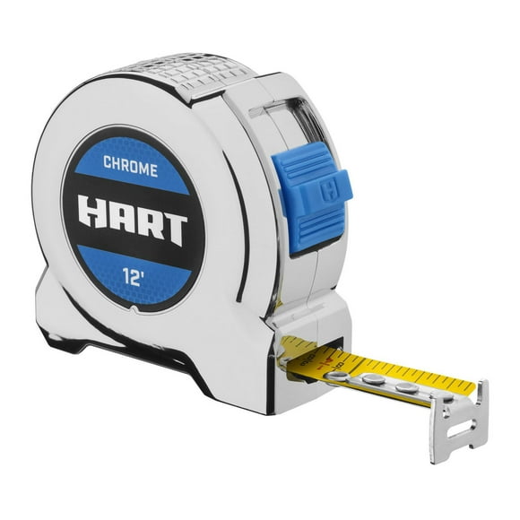 HART 12-Foot Chrome Tape Measure, Limited Lifetime Warranty
