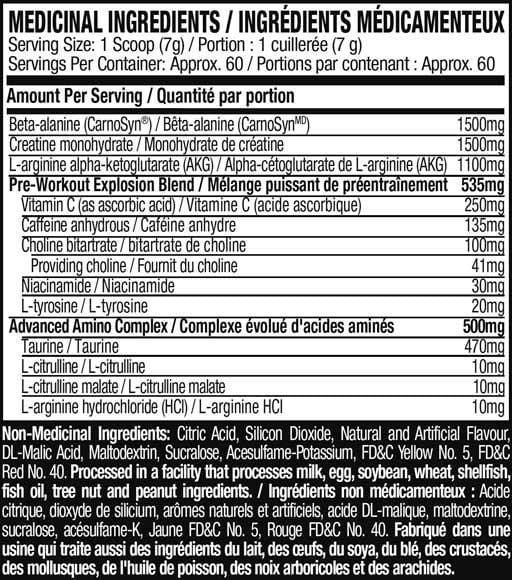 Six Star Preworkout Explosion, Pre Workout Powder for Men and Women with Creatine Monohydrate and Beta Alanine for Energy, Focus and Intensity, Energy Powder, Peach Mango (60 Servings), 60 Serving, 417g