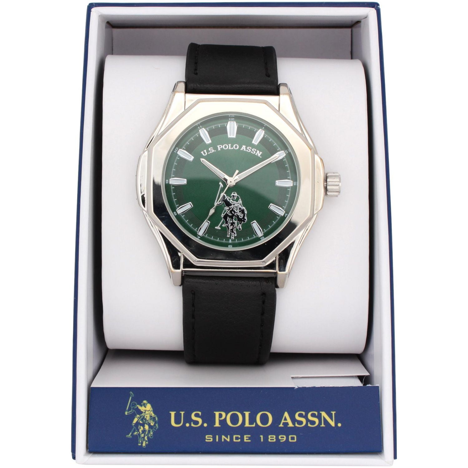 U.S. Polo Assn. Men’s Green Dial Analog Watch with Black Strap