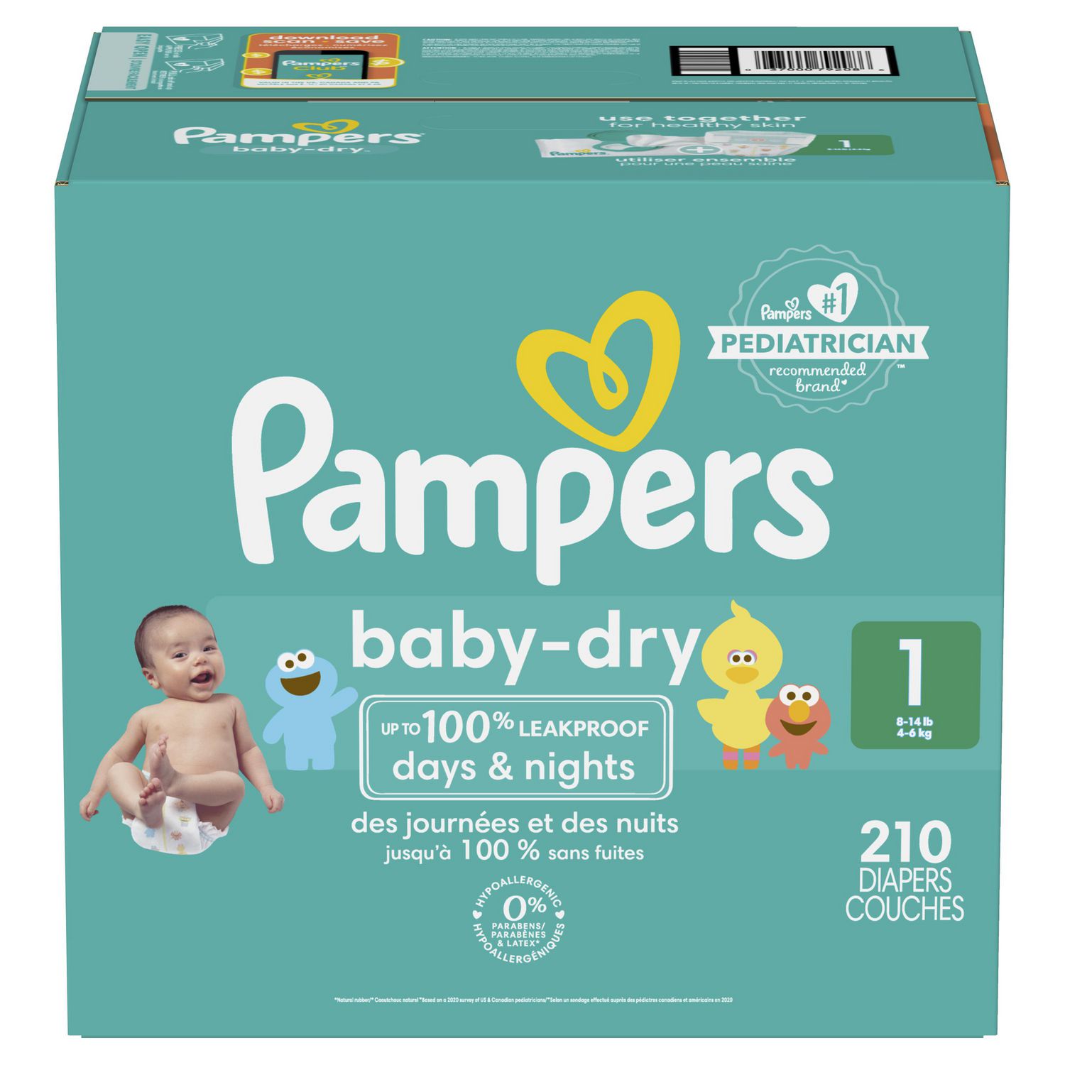 6-U-CHOOSE SIZE-COUNT 3 4 2 FREE SHIPPING PAMPERS Baby Dry Diapers Size 1 5 