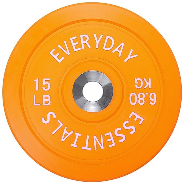 Everyday Essentials Color Coded Olympic Bumper Plate Weight Plate with ...