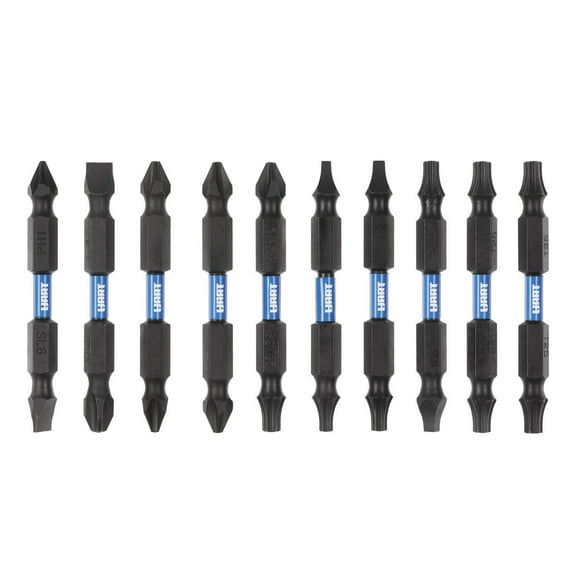 HART 10-Piece Double Ended Impact Drive Bit Set, For Drills & Impact Drivers