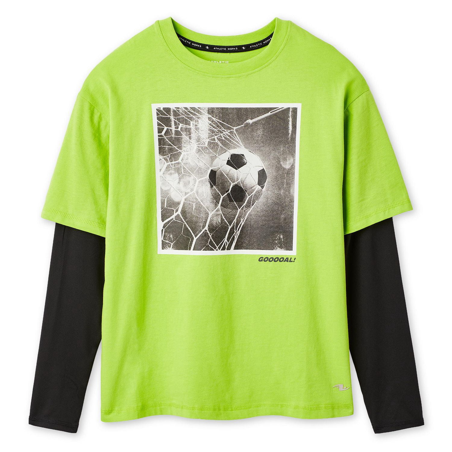 T-shirt trompe-l’œil à manches longues Athletic Works pour garçons