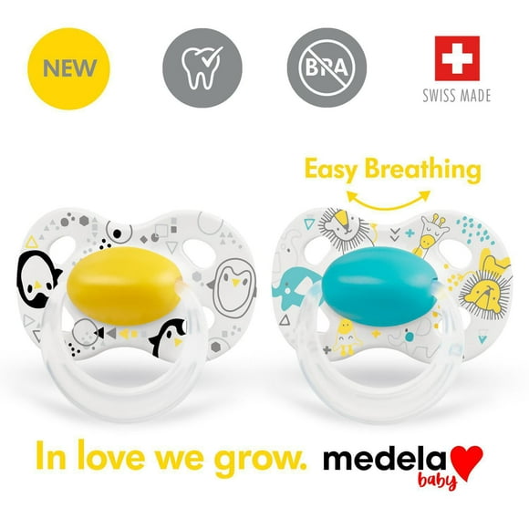 Medela Baby new ORIGINAL Pacifier, Perfect for everyday use, BPA free, Lightweight and orthodontic - Baby pacifier 18+ months- Unisex