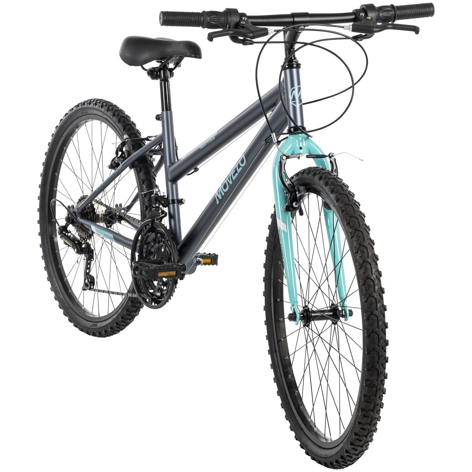 Movelo Algonquin Velo de montagne de 24 pouces pour filles 18 vitesses gris bleu Ages 12 19 Walmart