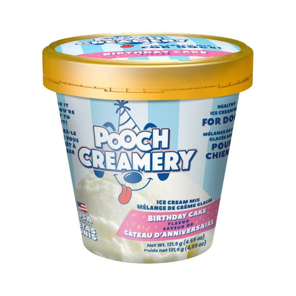 Pooch Creamery Mélange pour crème glacée au goût de gâteau d’anniversaire pour chiens 4,65 onces