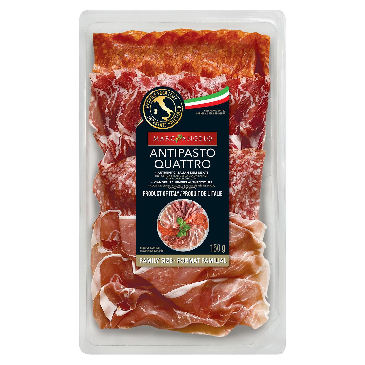 Antipasto Quattro De Gênes Piquant Et Doux, Coppa Et Prosciutto 150 g