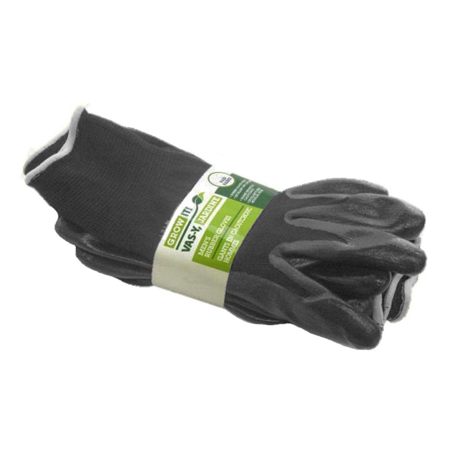 Grow IT! TwoPack Black Polyester Knit Nitrile Palm Gloves Walmart Canada
