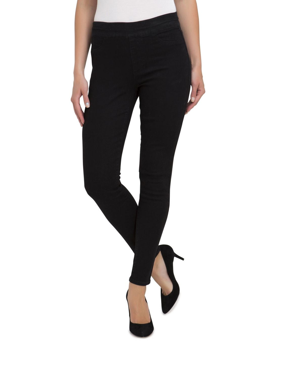 Jordache Women's Double Waistband Pull on Legging