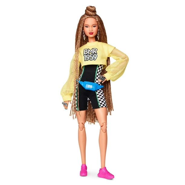 Poupée Barbie BMR1959 Mode entièrement articulée avec cheveux tressés
