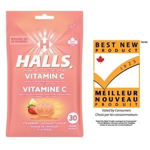 HALLS Vitamin C Strawberry Lemonade, Supplement Drops