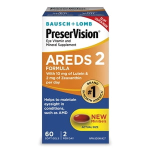 Bausch + Lomb PreserVision Eye Vitamin & Mineral Supplement AREDS 2