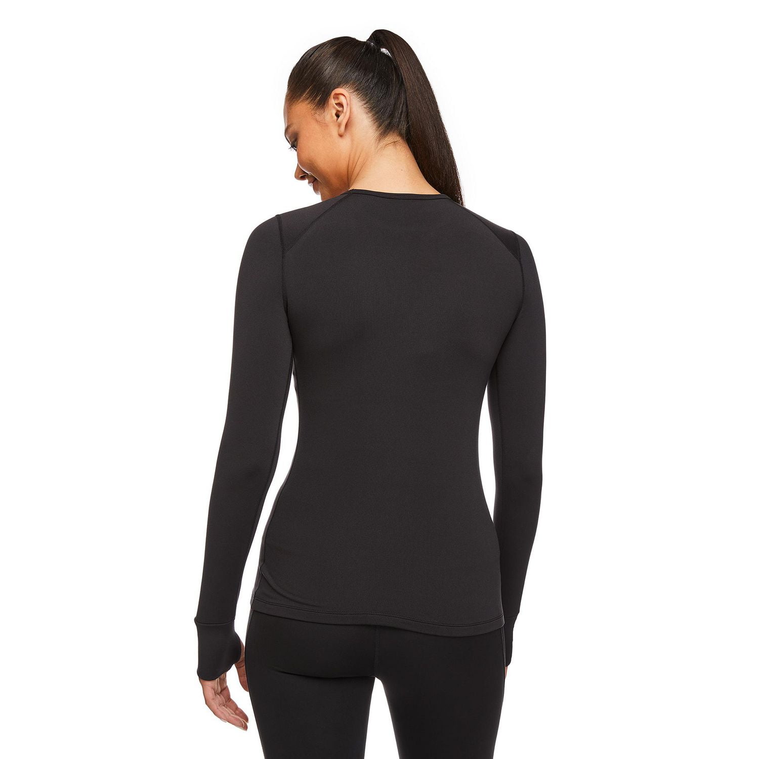 T-shirt isotherme mi-épais avec encolure ras du cou Athletic Works pour femmes Tailles P-TTG