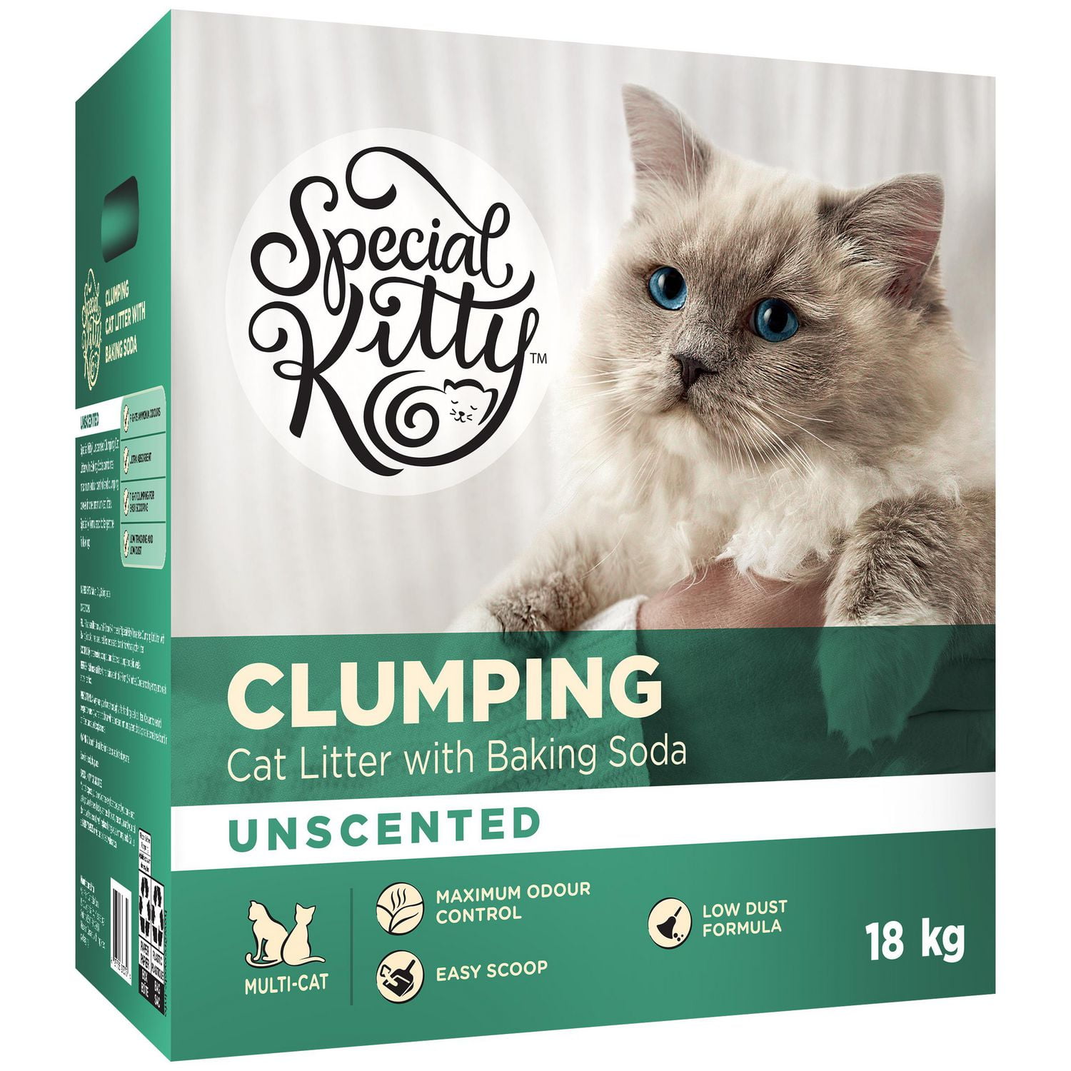 Special Kitty Unscented Clumping Cat Litter with Baking Soda, 18 kg