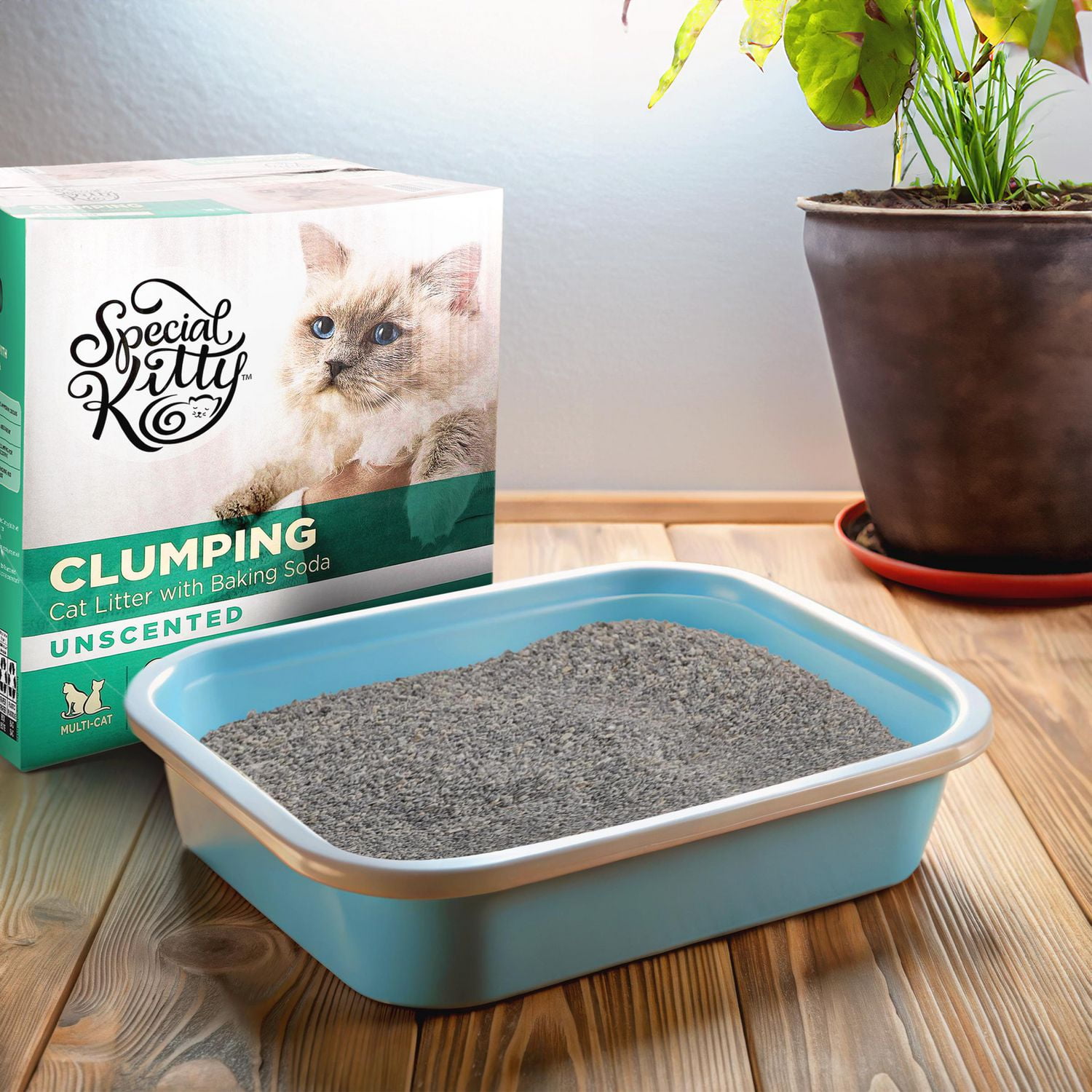 Special Kitty Unscented Clumping Cat Litter with Baking Soda, 18 kg