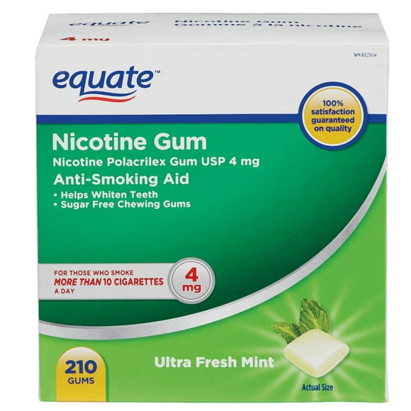Equate Nicotine Gum Ultra Fresh Mint 4mg 210ct