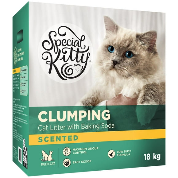 Special Kitty Scented Clumping Cat Litter with Baking Soda, 18 kg