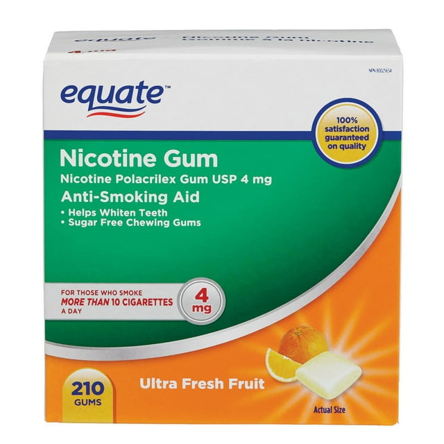 Equate Nicotine Gum Ultra Fresh Fruit 4mg 210ct
